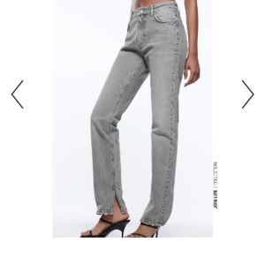 Zara straight leg split hem jeans